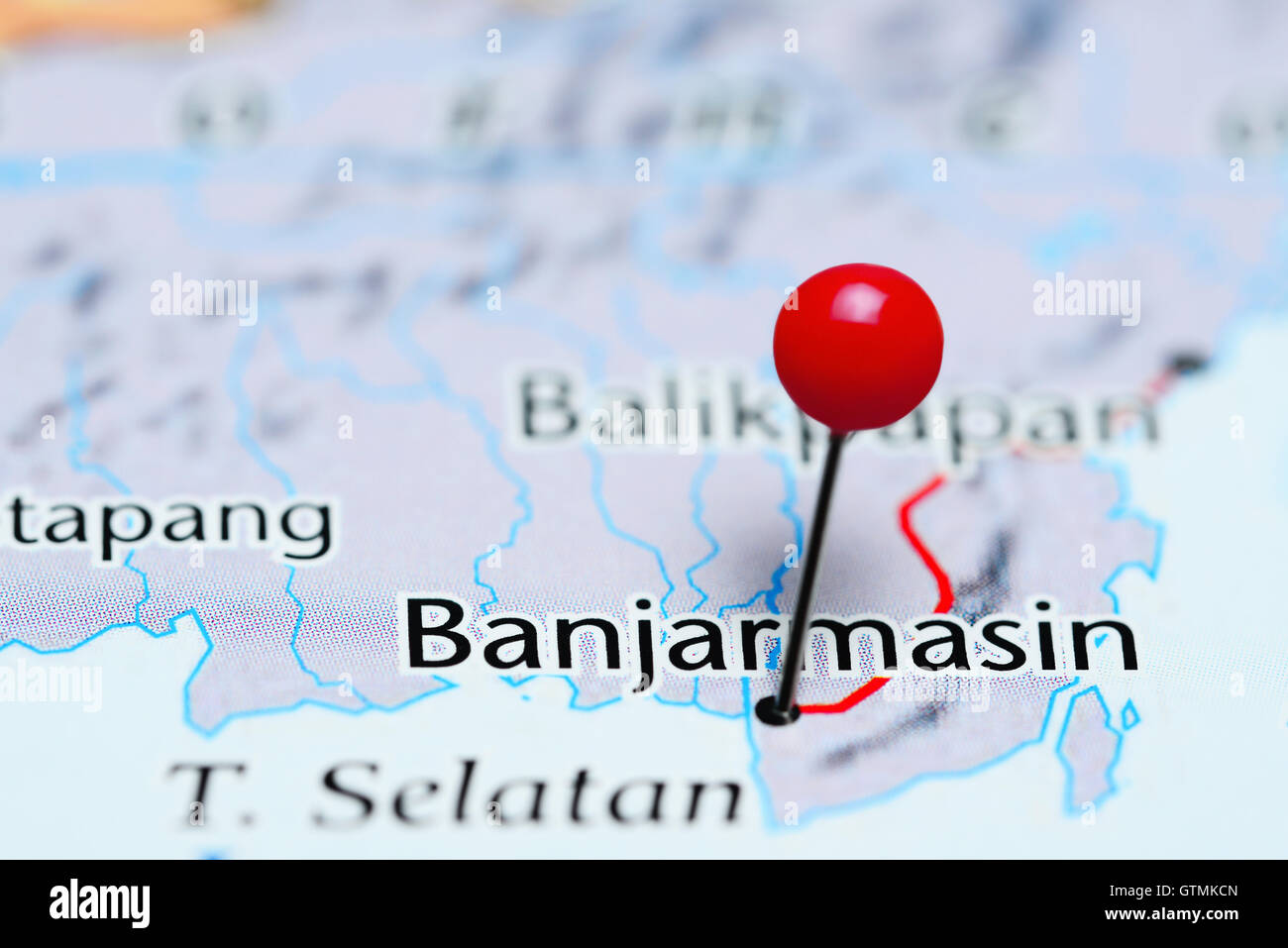 Indonesia Banjarmasin Hi Res Stock Photography And Images Alamy Banjarmasin Pinned On A Map Of Indonesia GTMKCN 