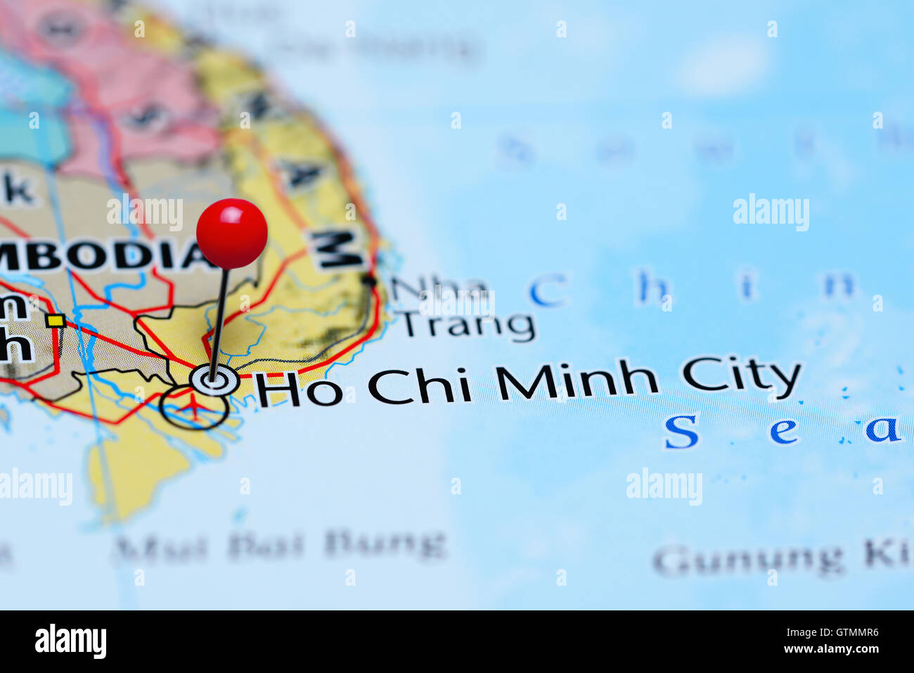 Ho Chi Minh City pinned on a map of Vietnam Stock Photo - Alamy