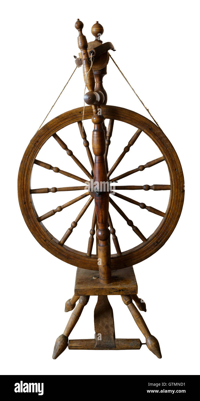 Old spinning wheel Stock Photo