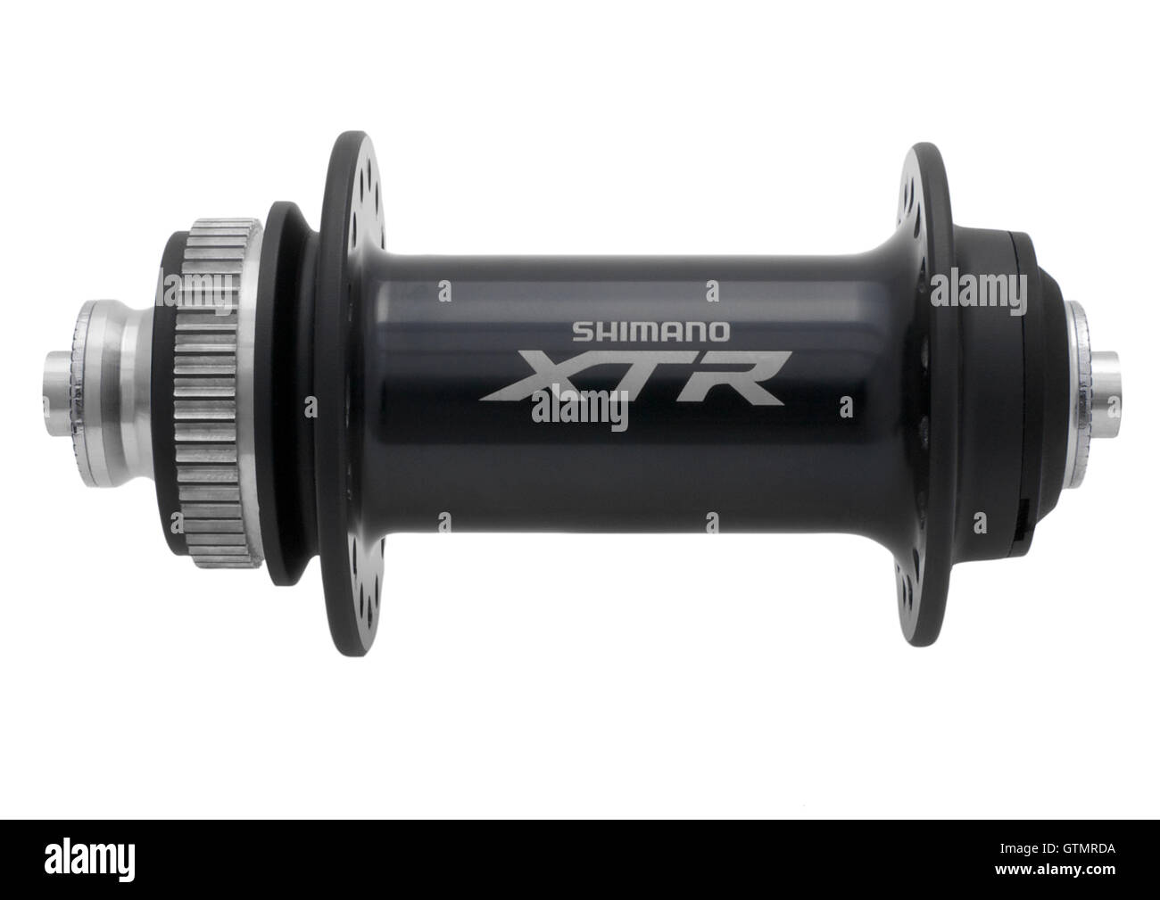 Shimano XTR HB-M985 centerlock front hub on white background Stock Photo