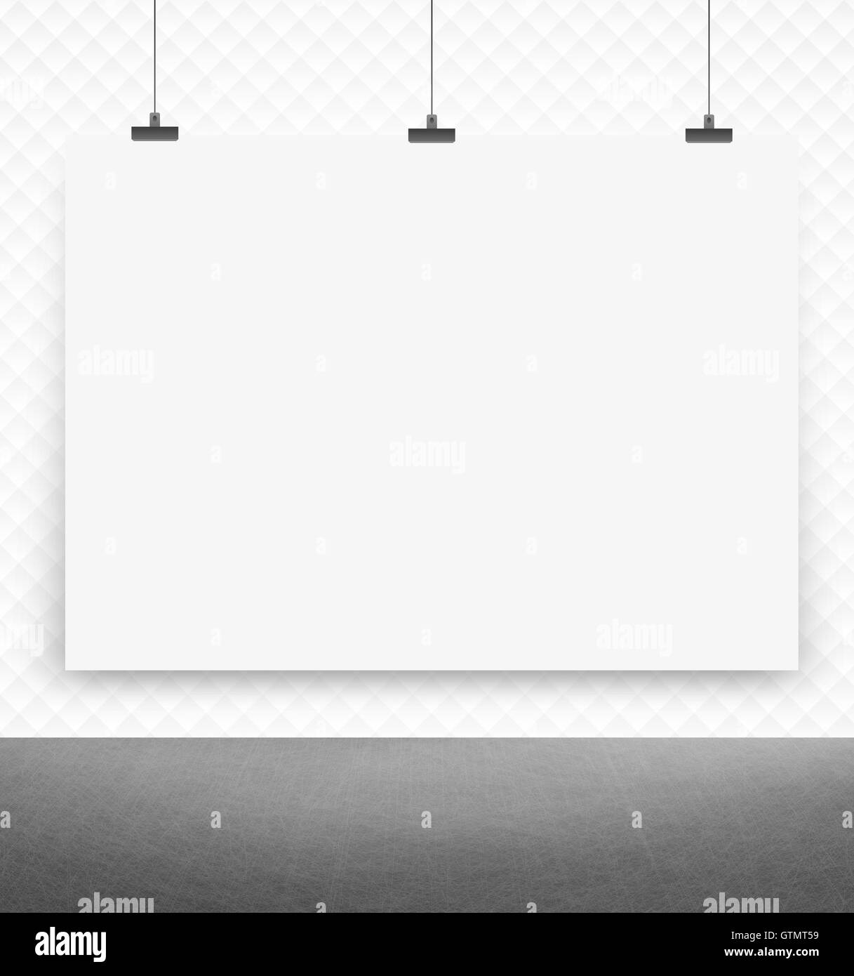 white poster on a wall Stock Photo