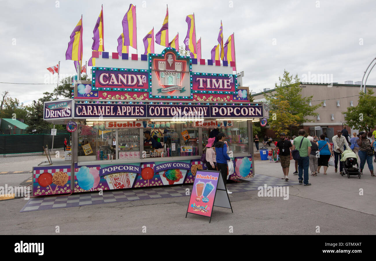 TORONTO - SEPTEMBER 1, 2016: Concessions stand in the CNE fairgrounds in Toronto. Stock Photo