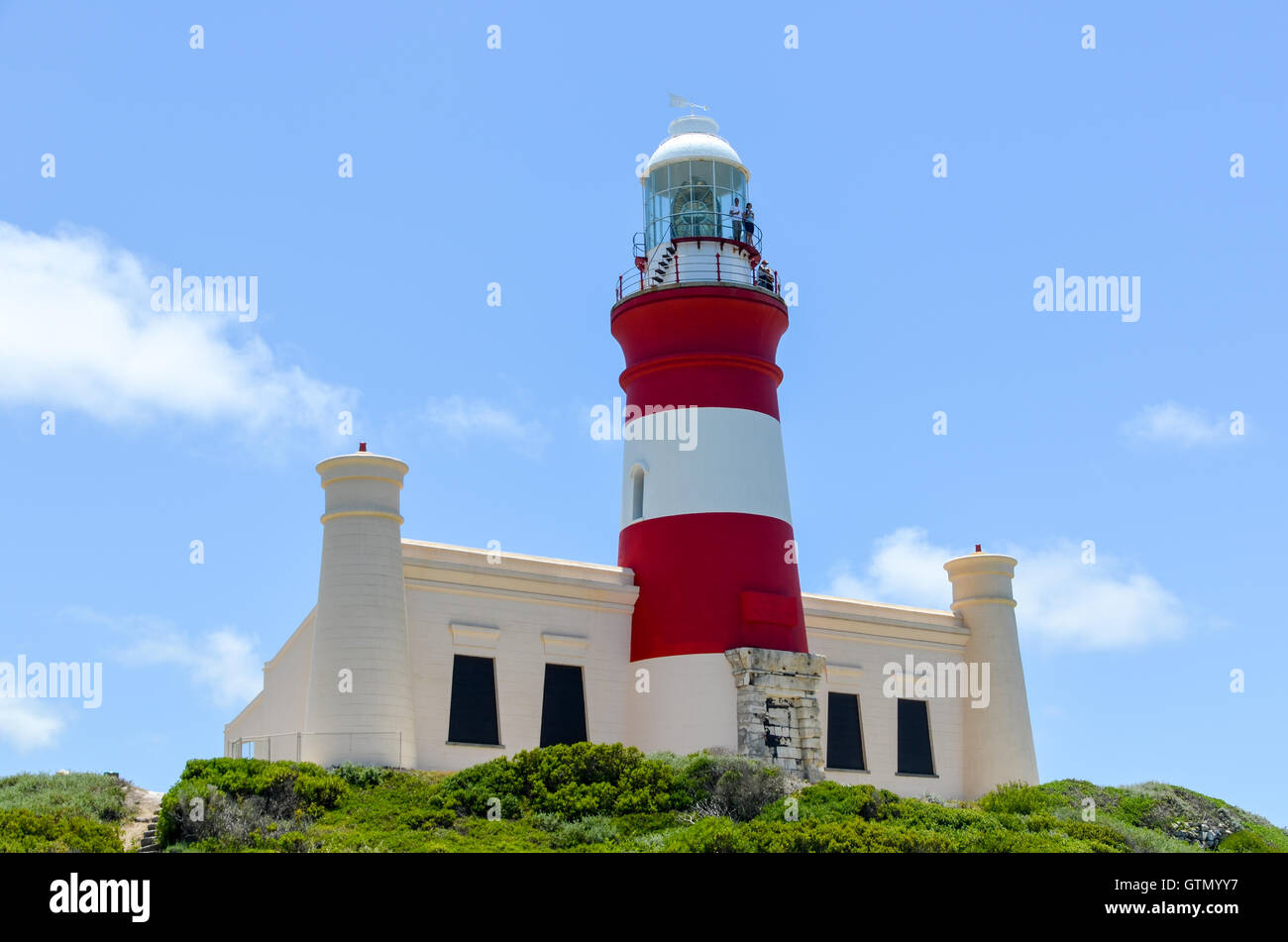 Lighthouse Cape Agulhas, Southernmost tip of Africa Stock Photo