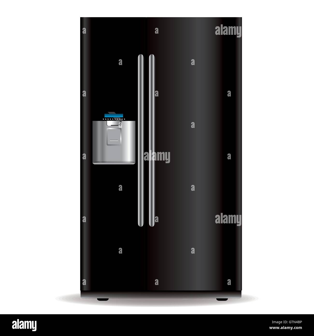 Vector fridge black design isolated on white background Stock Vector