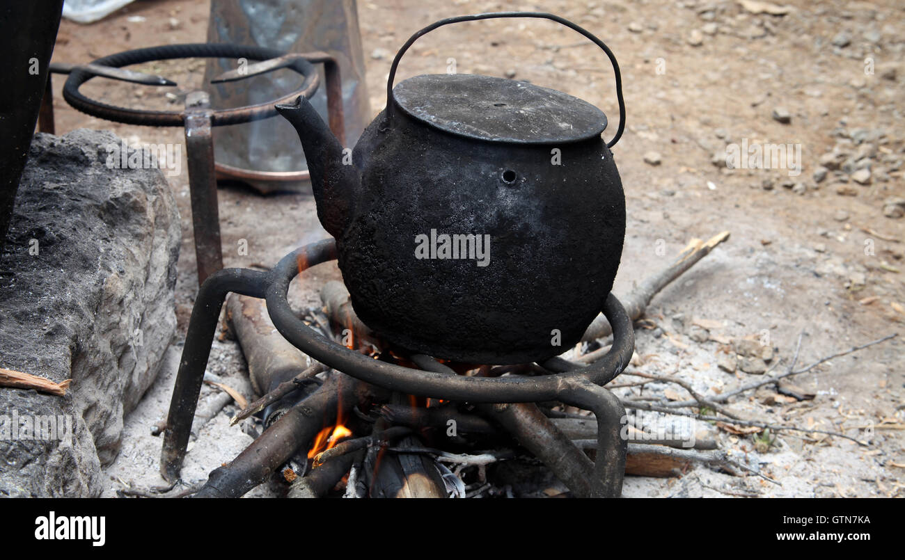 kettle on fire Stock Photo Alamy