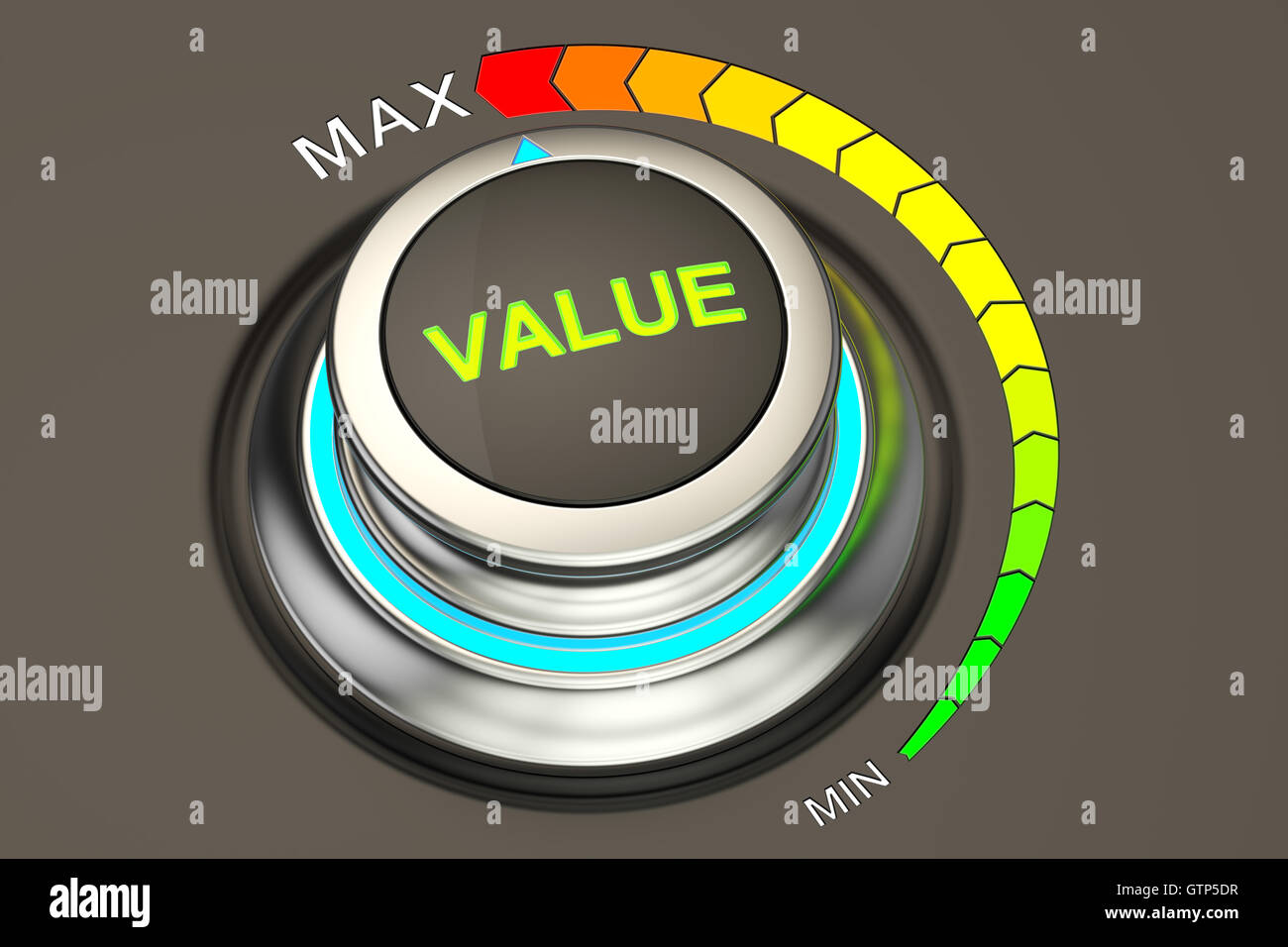 value concept, max level of value. 3D rendering Stock Photo
