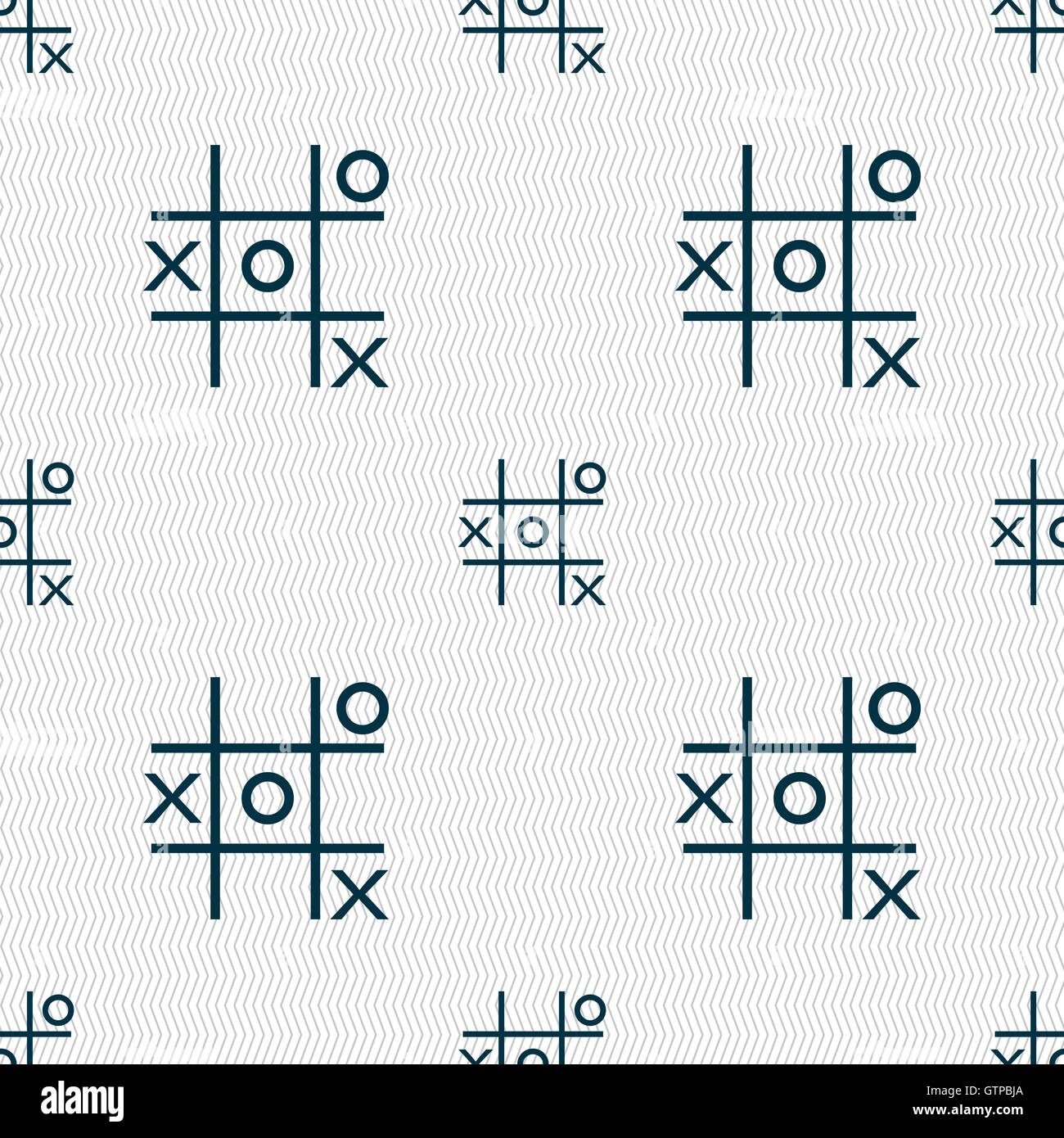 Tic Tac Toe game icona vettore segno. Seamless pattern su uno