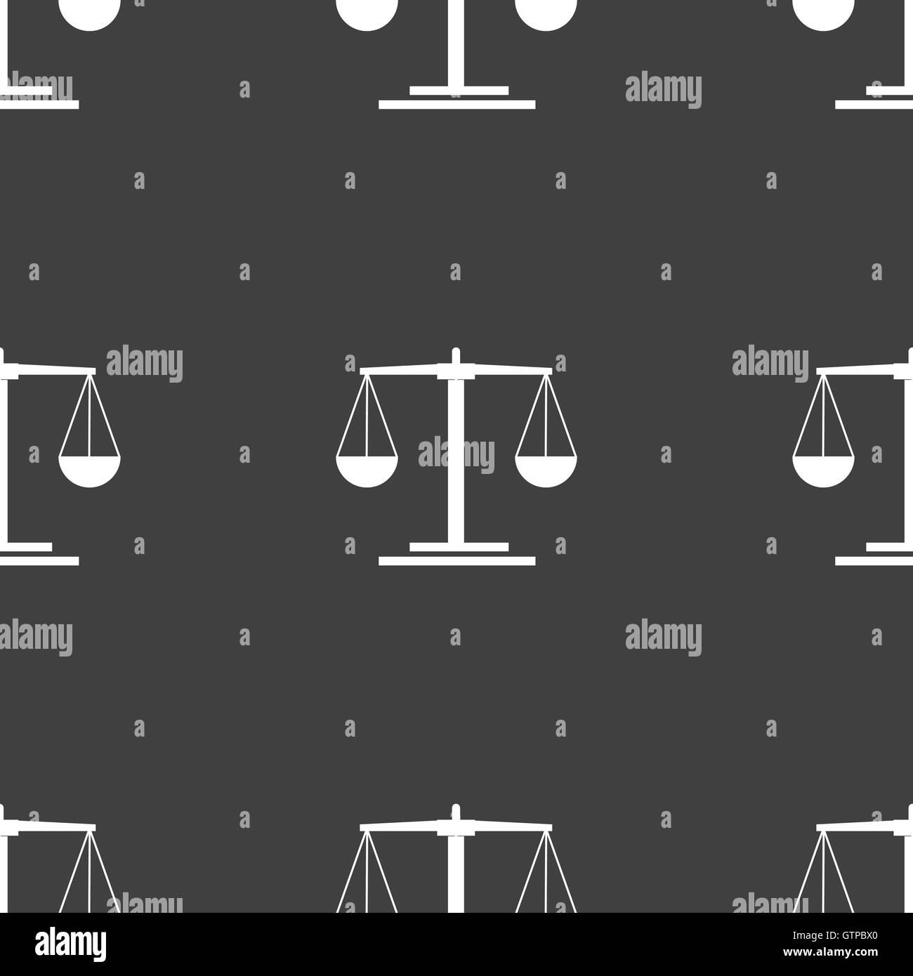 scales Icon sign. Seamless pattern on a gray background. Vector Stock Vector