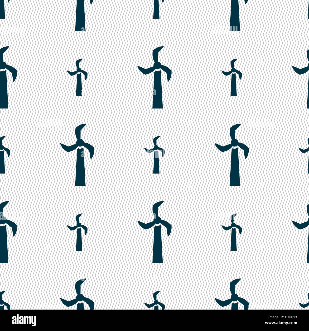 Windmill icon sign. Seamless pattern with geometric texture. Vector ...