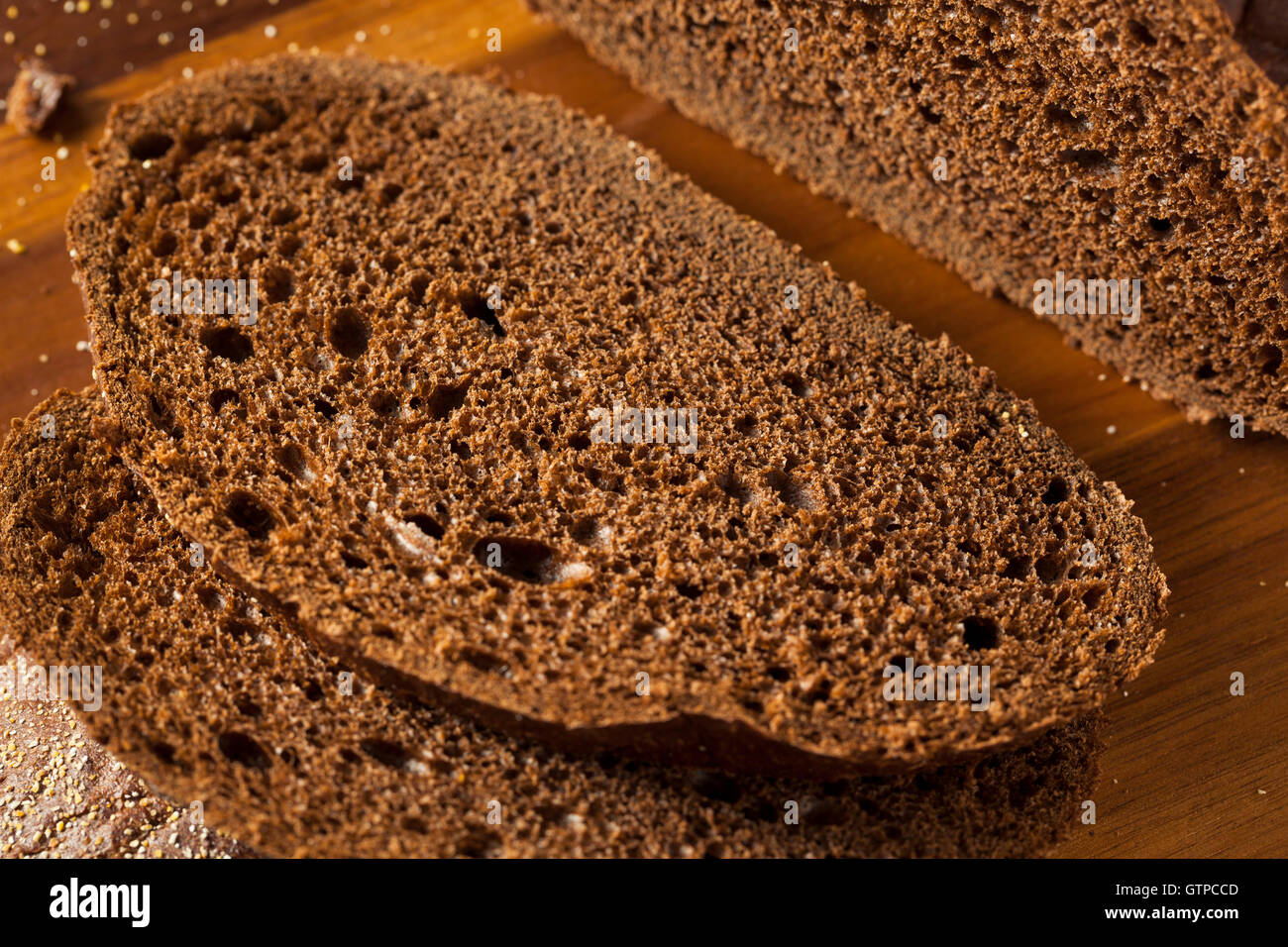 Homemade Organic Pumpernickel Rye Bread Cut into Slices Stock Photo Alamy