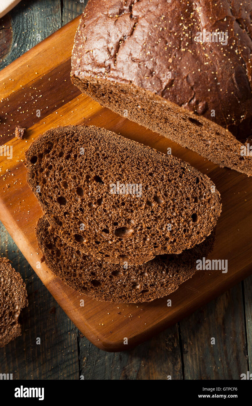 Homemade Organic Pumpernickel Rye Bread Cut into Slices Stock Photo Alamy
