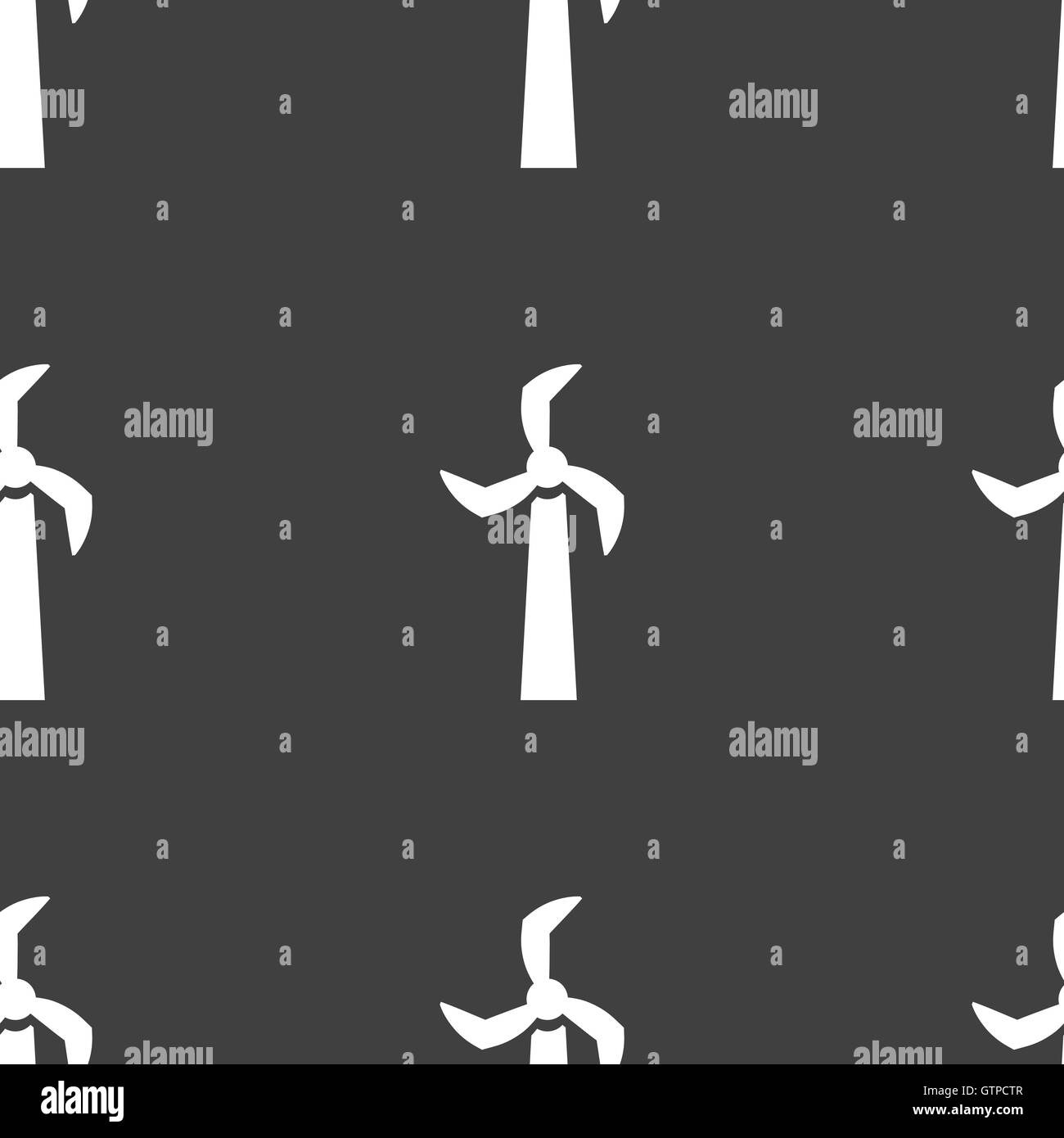Windmill icon sign. Seamless pattern on a gray background. Vector Stock ...