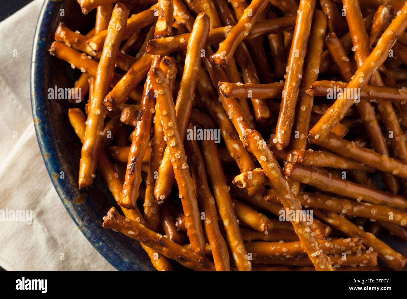 Healthy Salty Baked Pretzel Sticks Ready to Eat Stock Photo