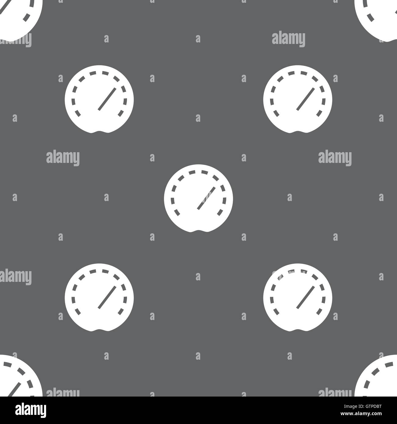 speedometer Icon sign. Seamless pattern on a gray background. Vector ...