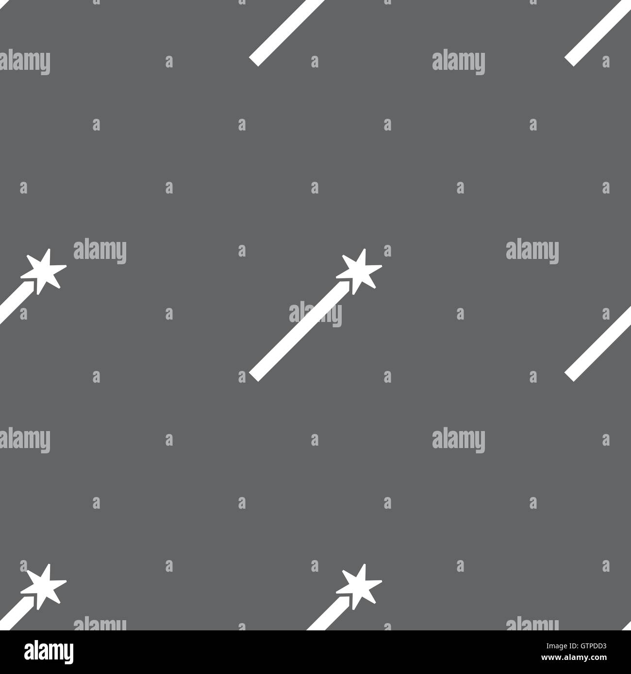 Magic Wand Icon sign. Seamless pattern on a gray background. Vector ...
