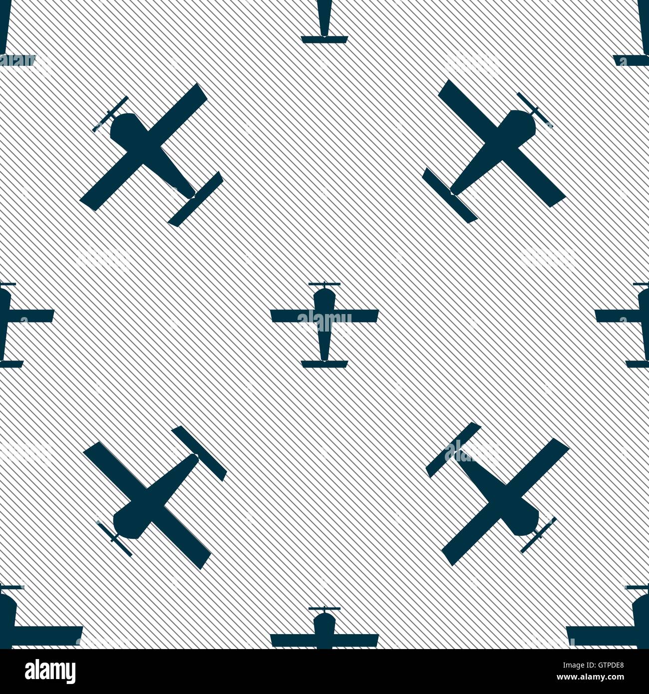 Plane icon sign. Seamless pattern with geometric texture. Vector Stock ...