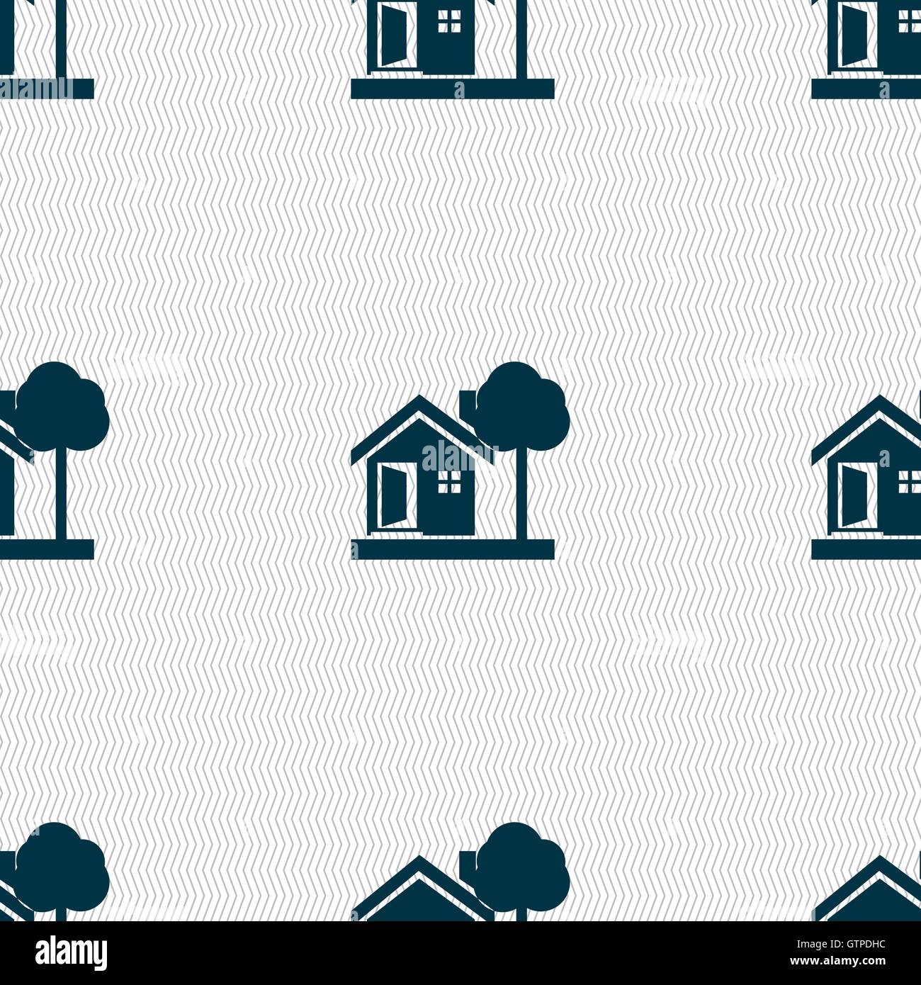 house icon sign. Seamless pattern with geometric texture. Vector Stock ...