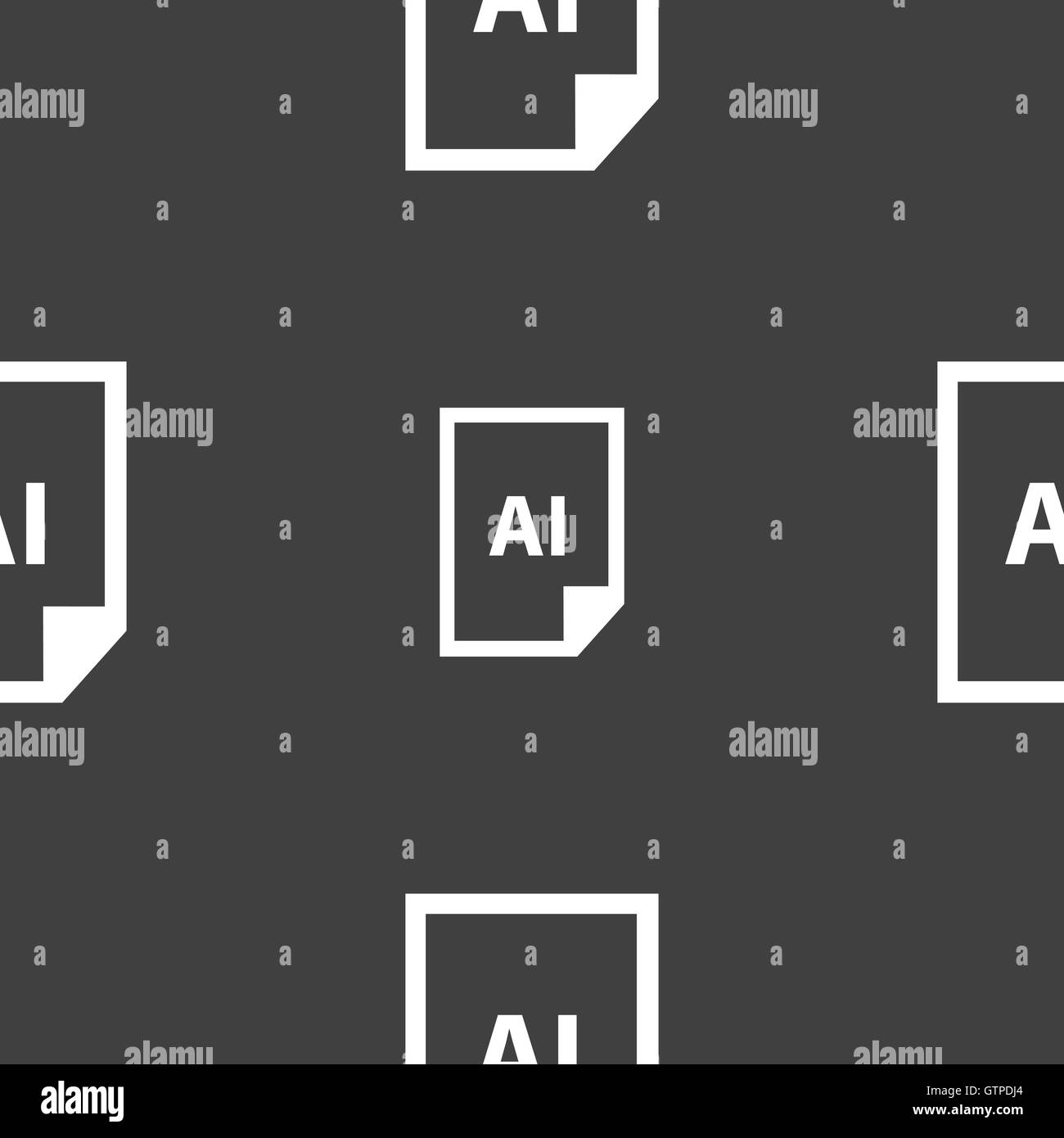 file AI icon sign. Seamless pattern on a gray background. Vector Stock Vector