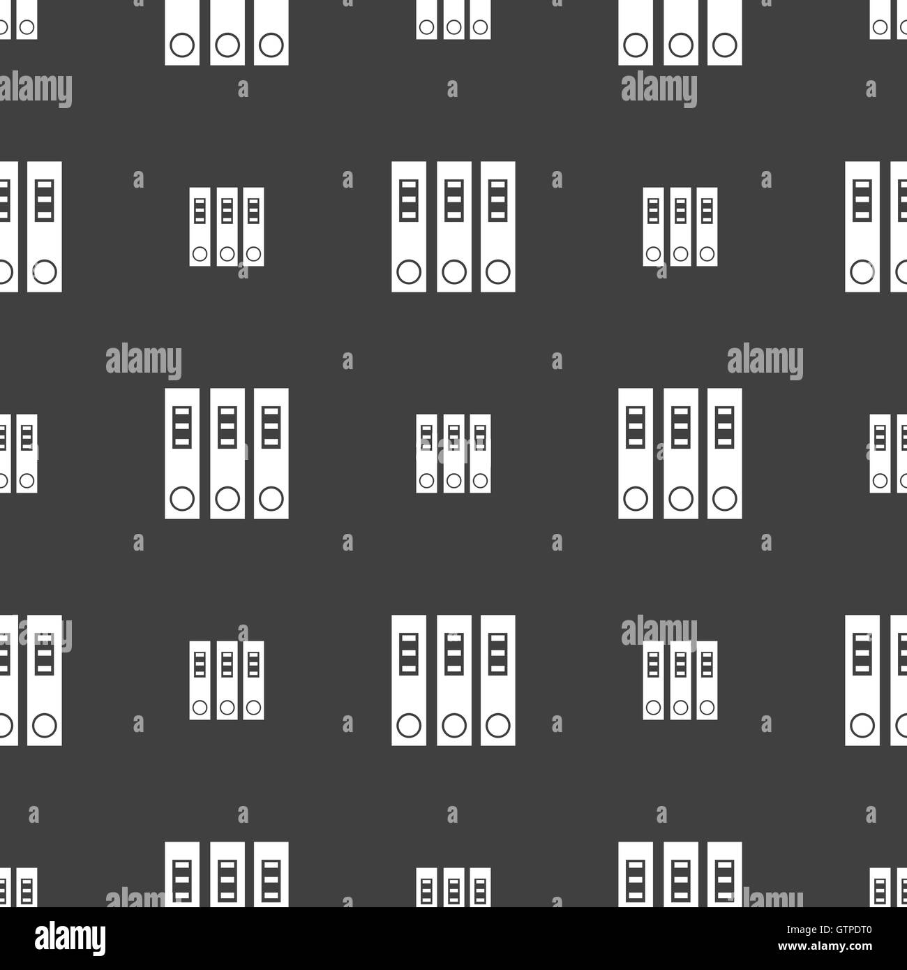 Folder icon sign. Seamless pattern on a gray background. Vector Stock ...