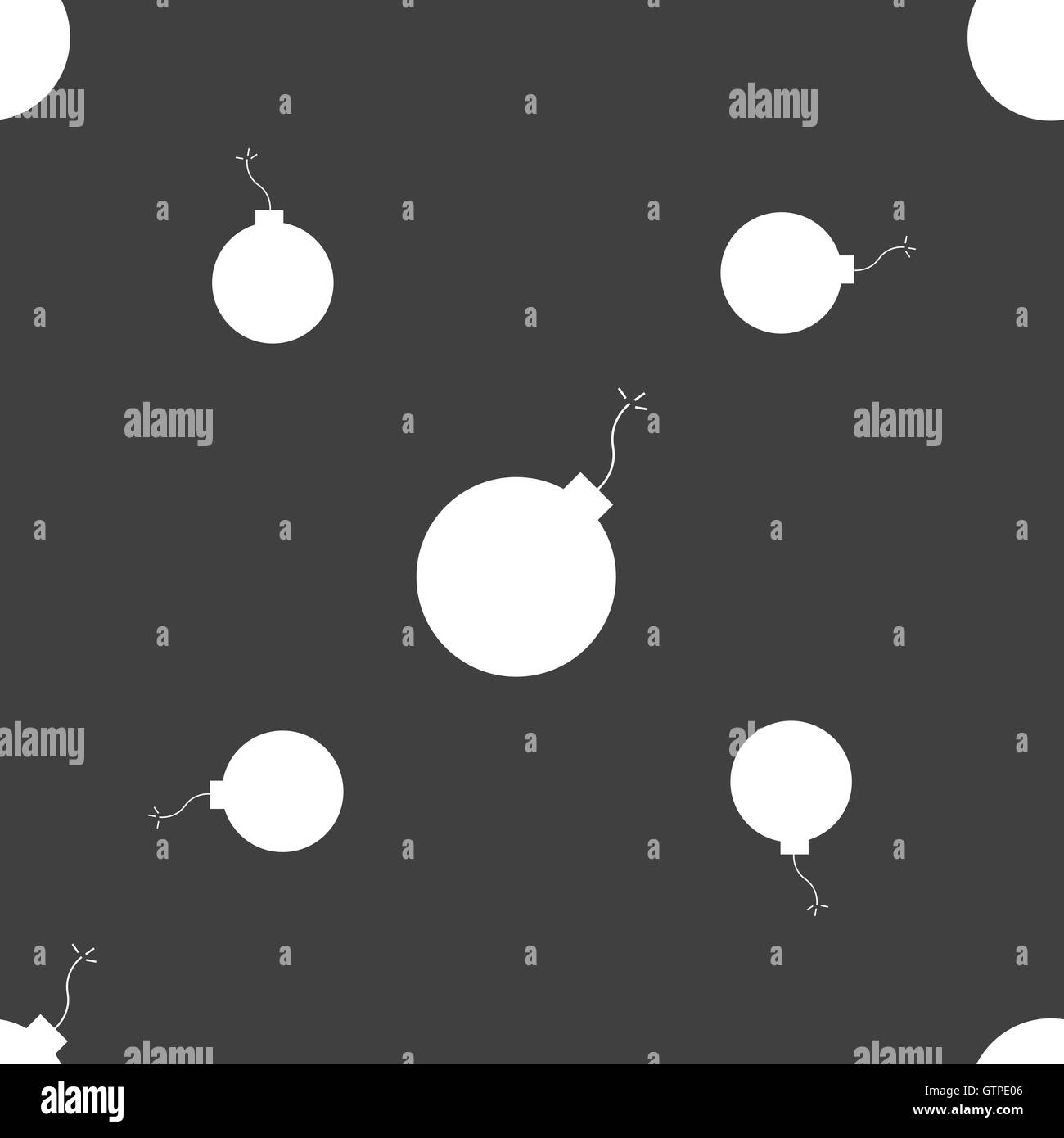 bomb icon sign. Seamless pattern on a gray background. Vector Stock ...