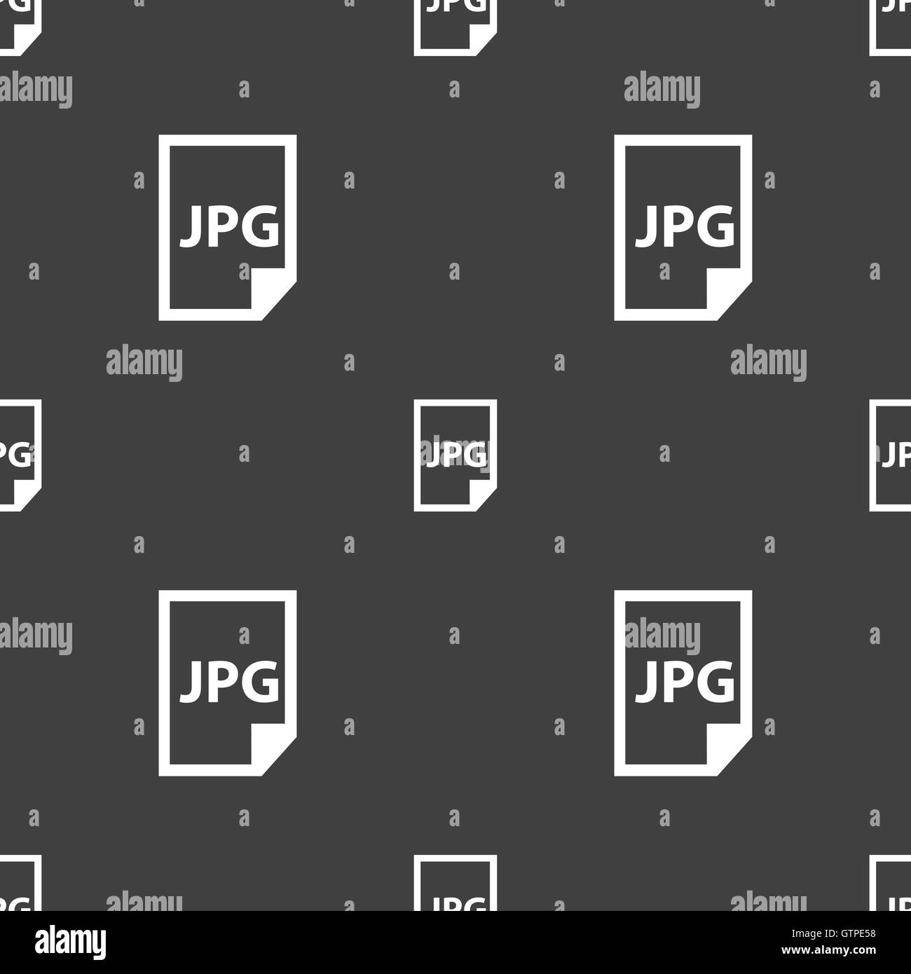 Jpg file icon sign. Seamless pattern on a gray background. Vector Stock ...