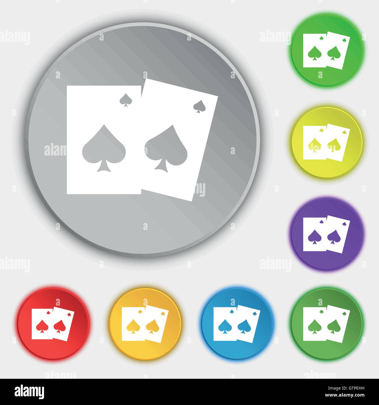 game cards icon sign. Symbol on eight flat buttons. Vector Stock Vector ...