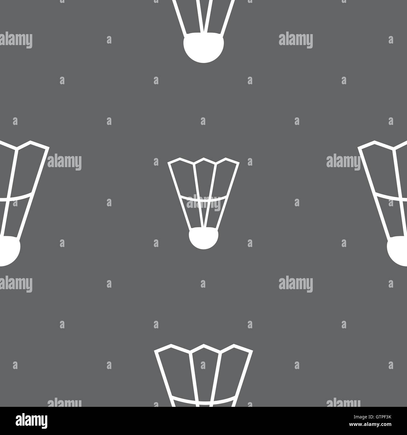 Shuttlecock icon sign. Seamless pattern on a gray background. Vector ...