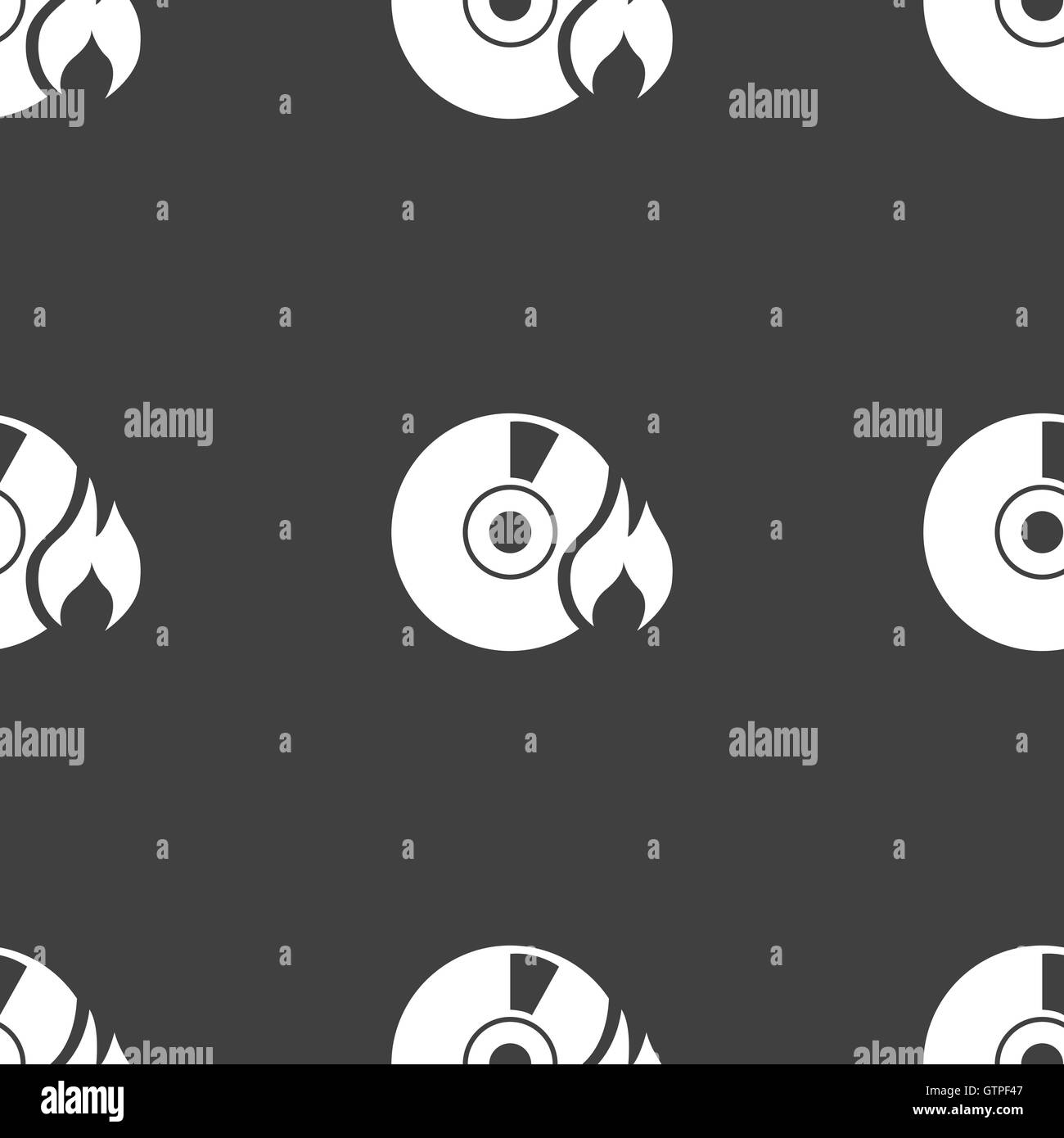 CD icon sign. Seamless pattern on a gray background. Vector Stock ...