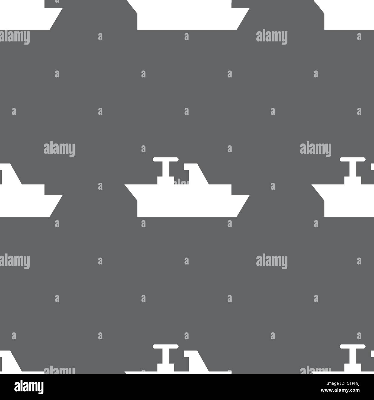 Ships, boats, cargo icon sign. Seamless pattern on a gray background. Vector Stock Vector
