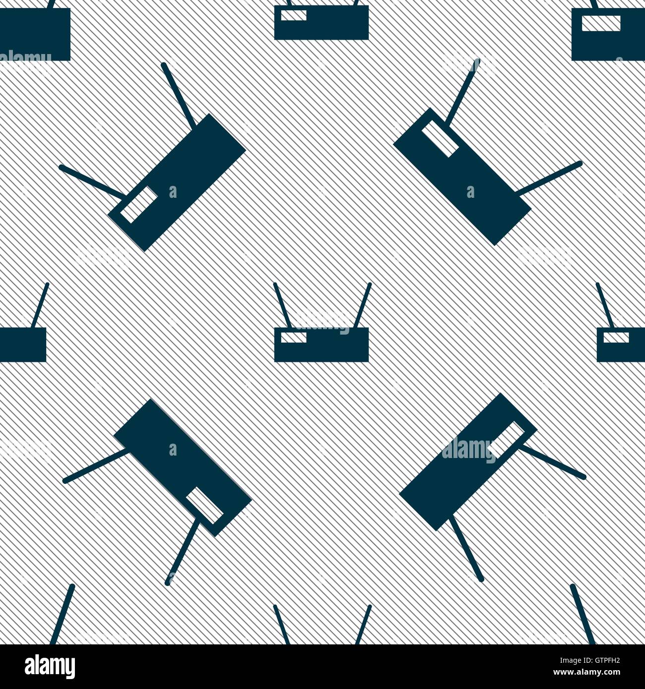 Wi-Fi Icon sign. Seamless pattern with geometric texture. Vector Stock ...