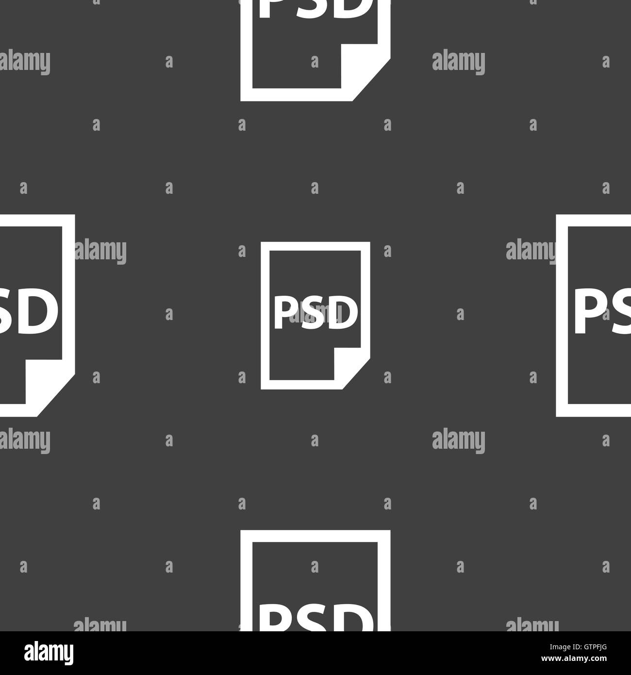 PSD Icon sign. Seamless pattern on a gray background. Vector Stock ...