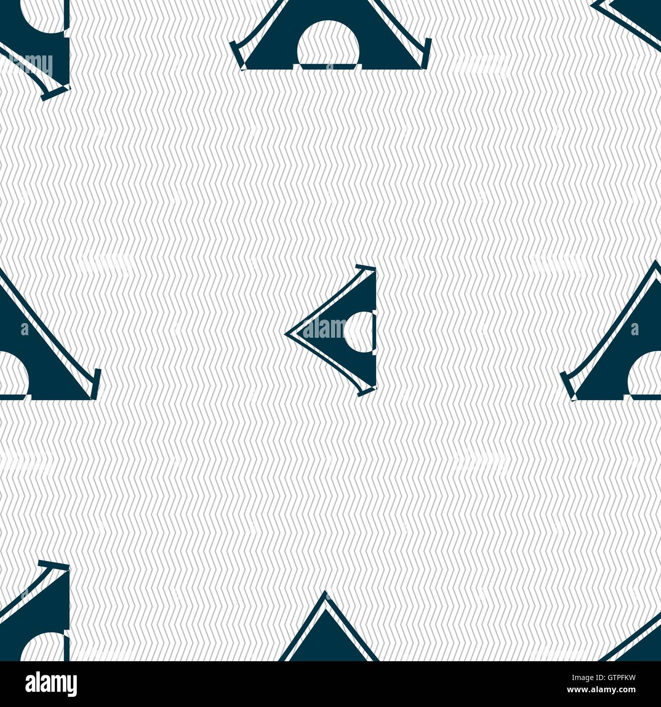 The tent icon sign. Seamless pattern with geometric texture. Vector ...