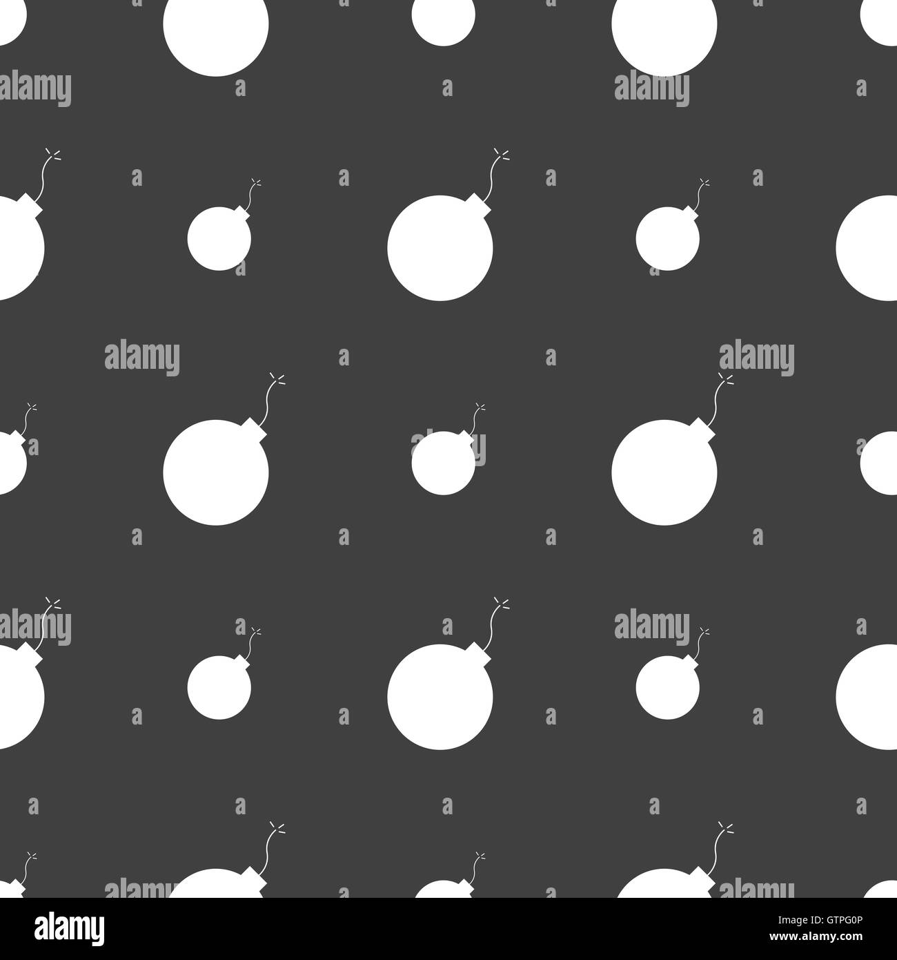 bomb icon sign. Seamless pattern on a gray background. Vector Stock ...