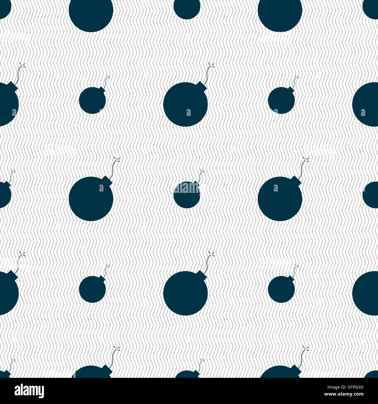 bomb icon sign. Seamless pattern with geometric texture. Vector Stock ...