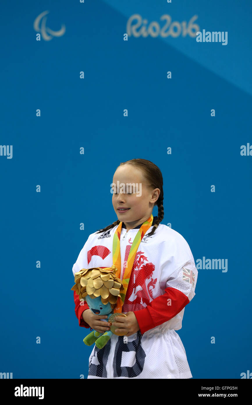 Great Britain's Ellie Robinson with her Gold medal during the medal