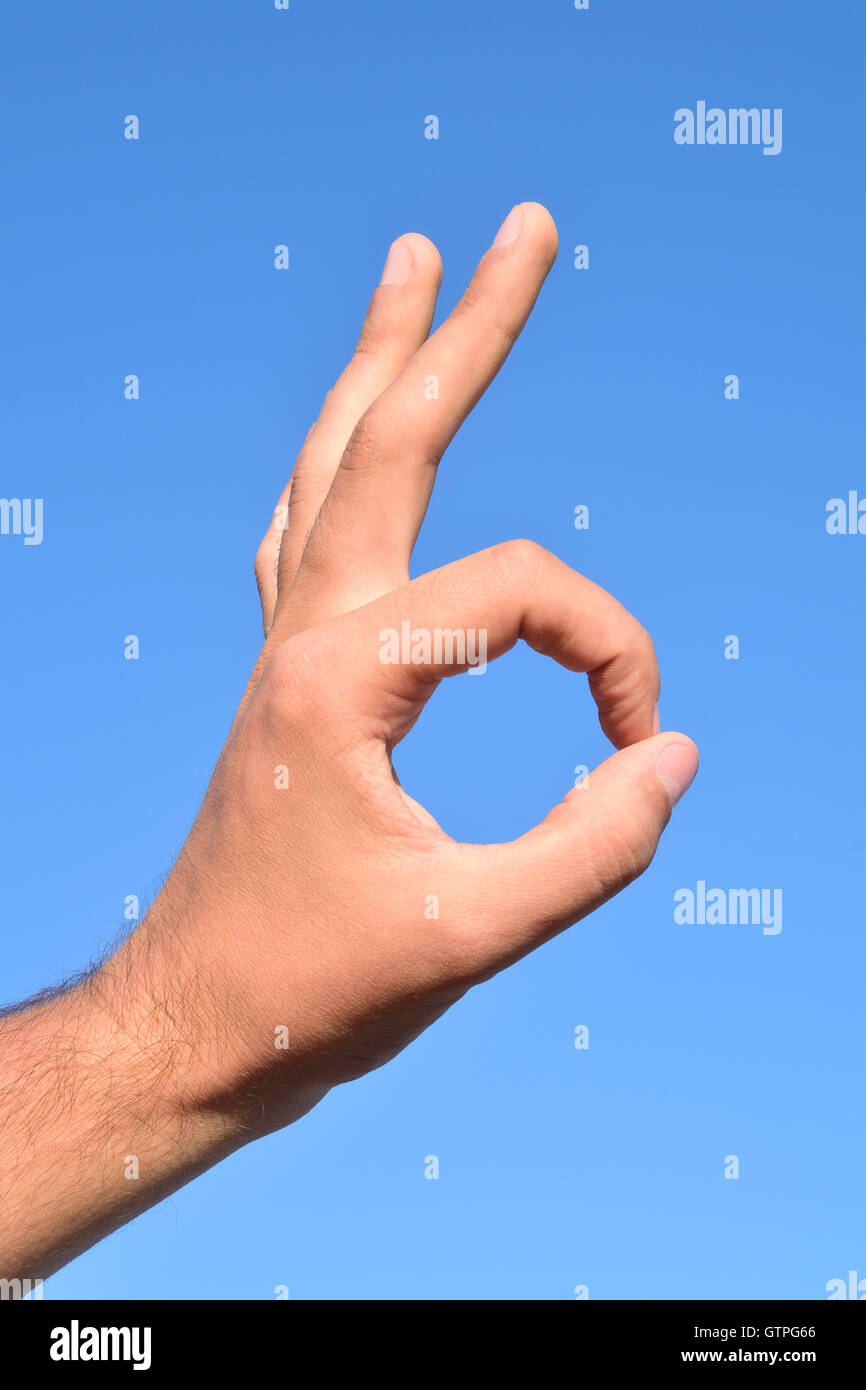 Boy sign okay hi-res stock photography and images - Alamy