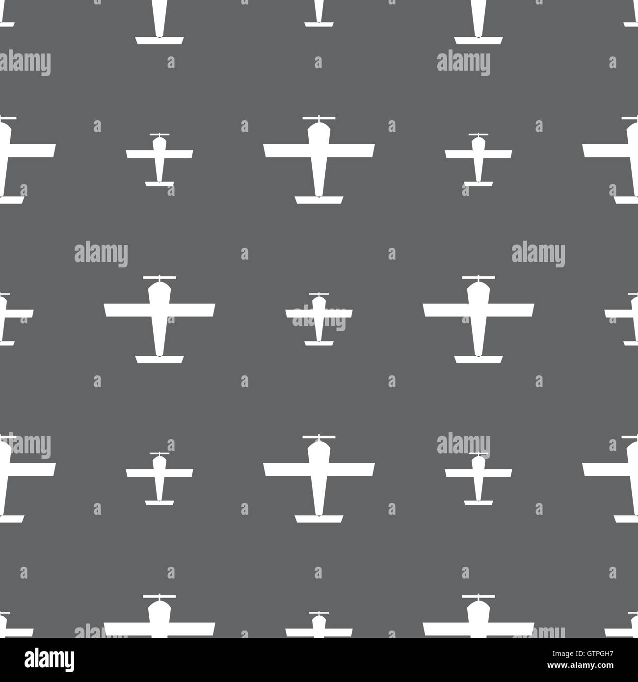 Plane icon sign. Seamless pattern on a gray background. Vector Stock ...