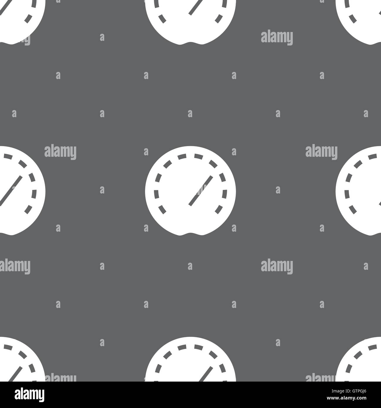 speedometer Icon sign. Seamless pattern on a gray background. Vector ...