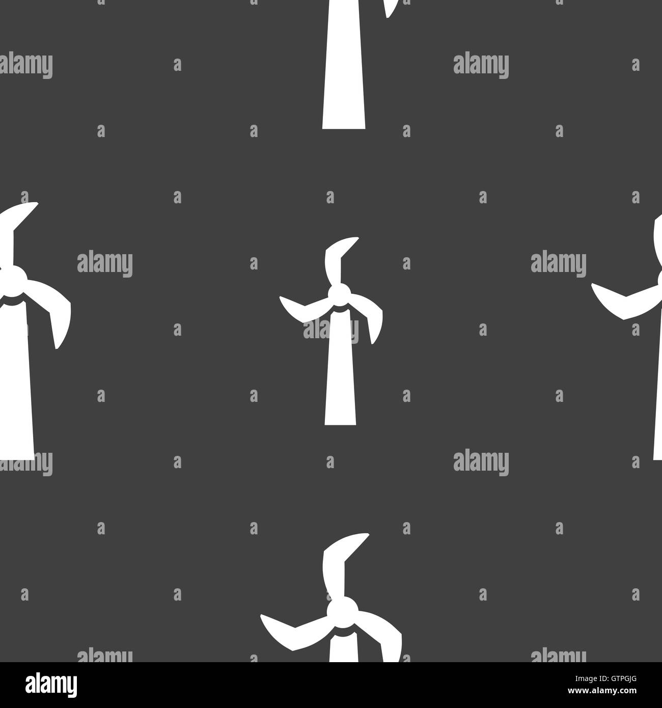 Windmill icon sign. Seamless pattern on a gray background. Vector Stock ...