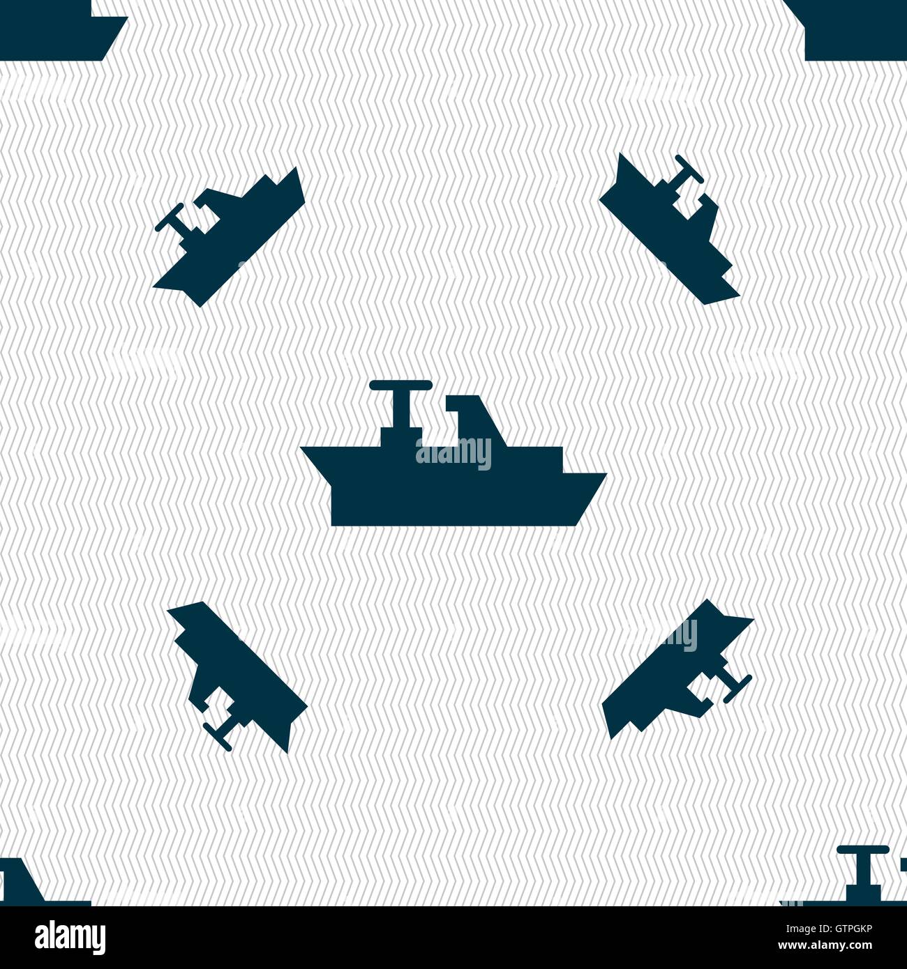 Ships, boats, cargo icon sign. Seamless pattern with geometric texture. Vector Stock Vector