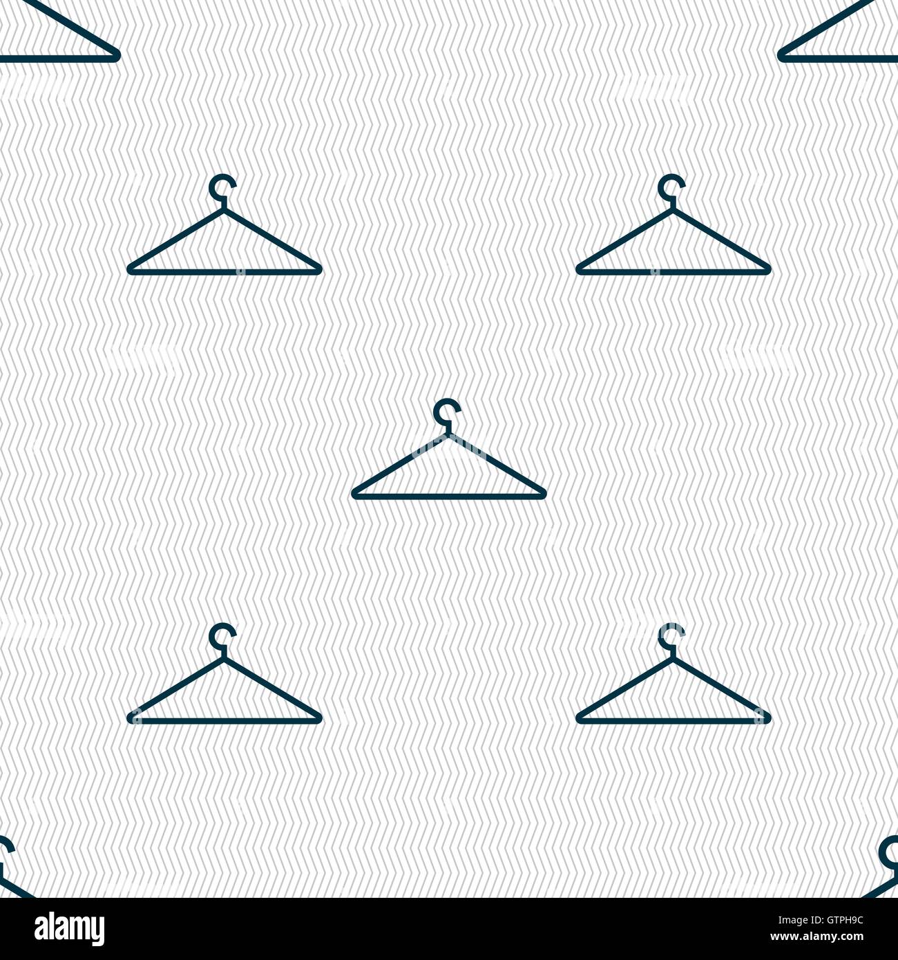 Clothes Hanger icon sign. Seamless pattern with geometric texture. Vector Stock Vector
