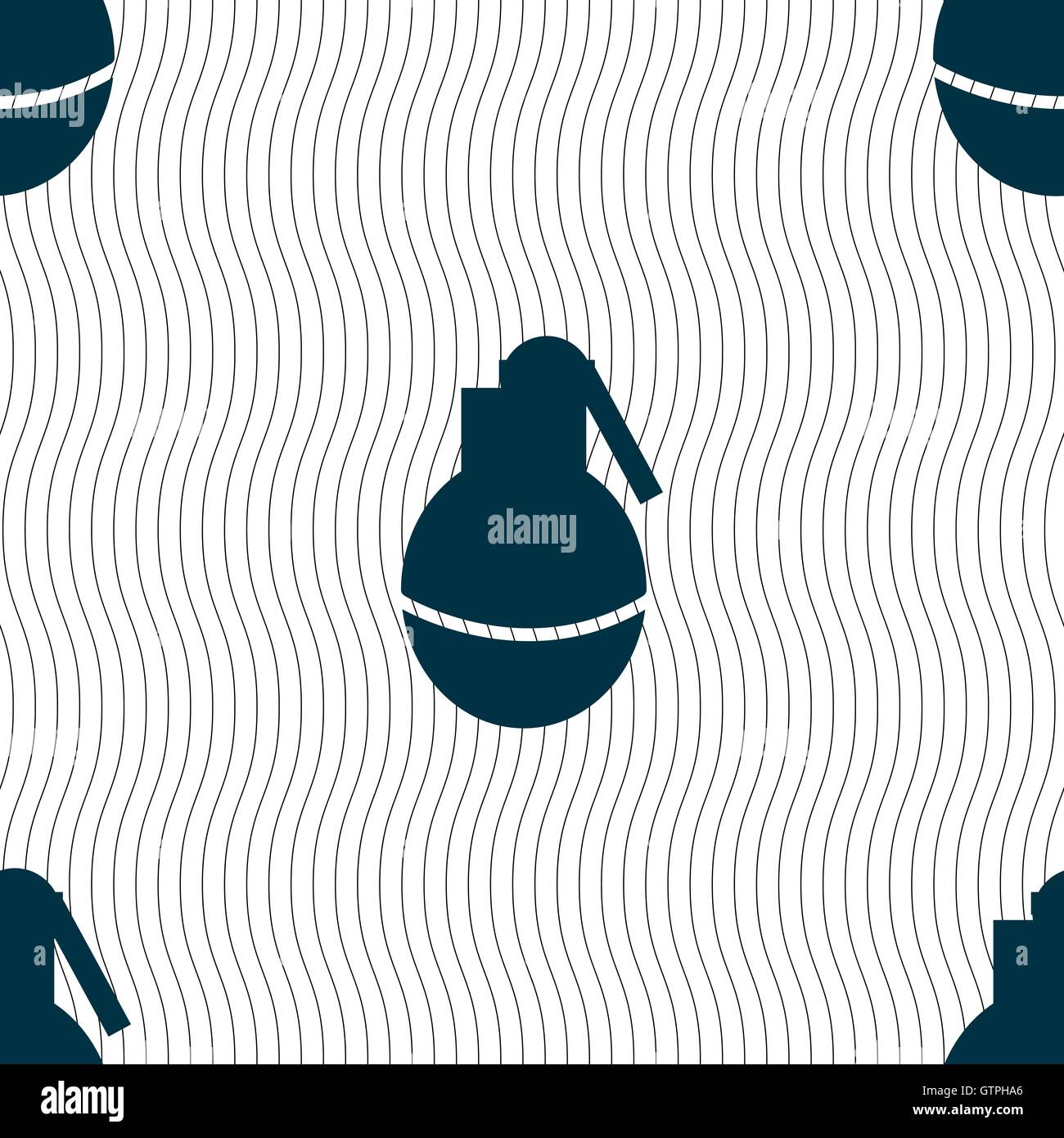 Hand Grenade icon sign. Seamless pattern with geometric texture. Vector ...