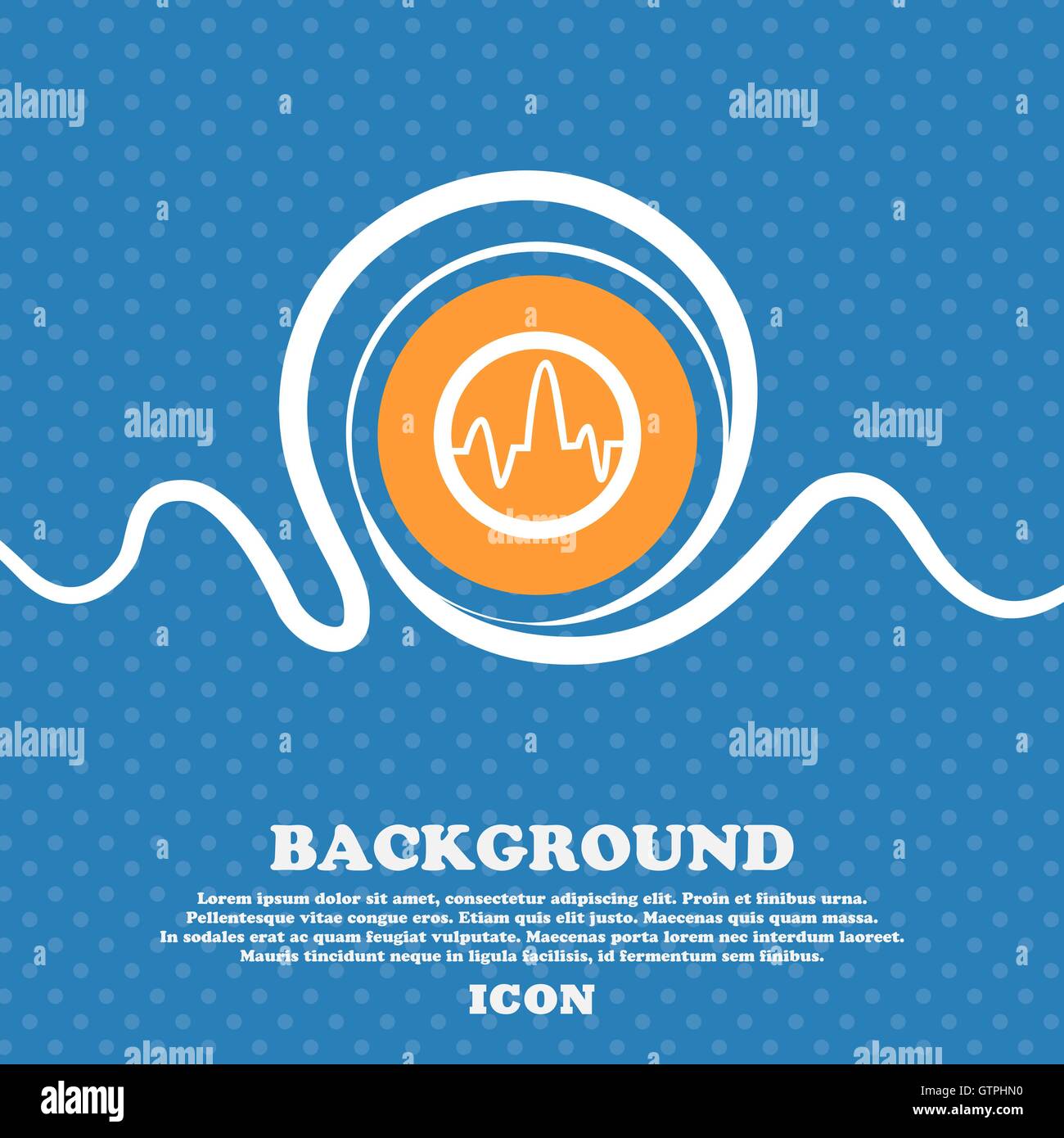 pulse Icon sign. Blue and white abstract background flecked with space for text and your design. Vector Stock Vector