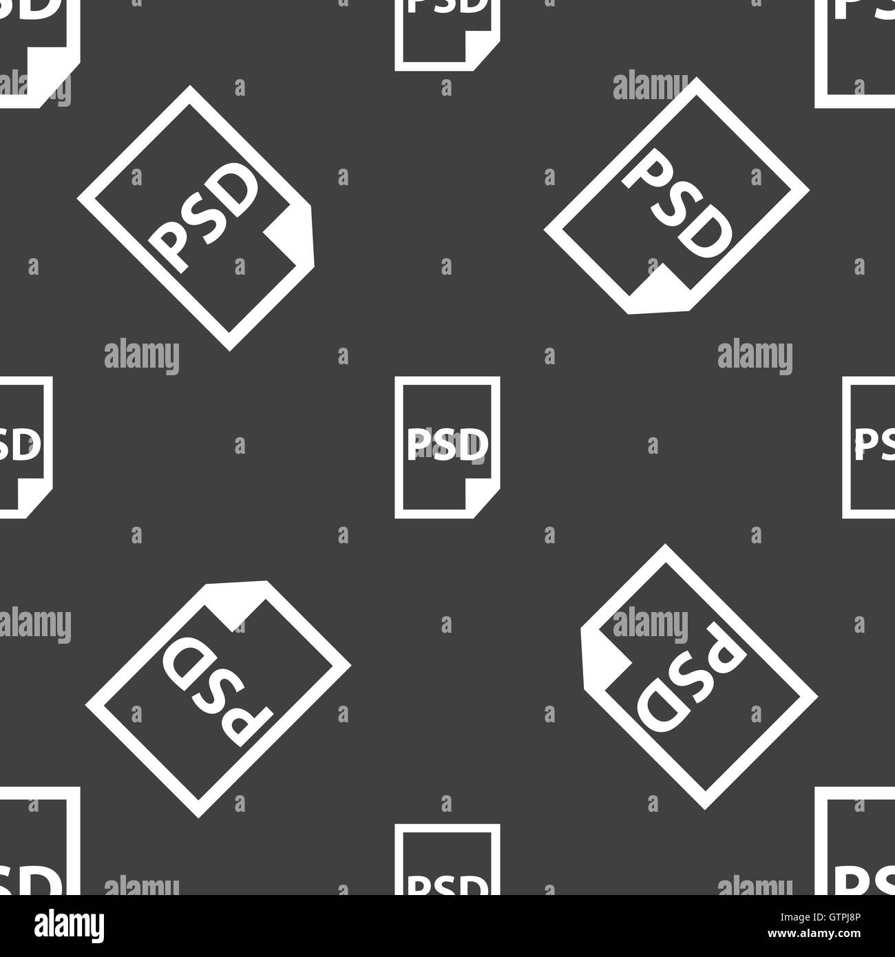 PSD Icon sign. Seamless pattern on a gray background. Vector Stock ...
