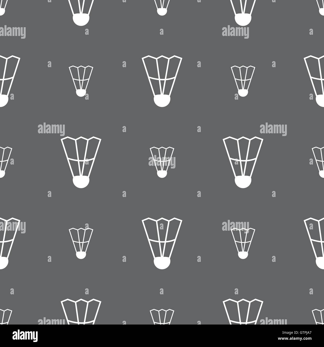 Shuttlecock icon sign. Seamless pattern on a gray background. Vector ...