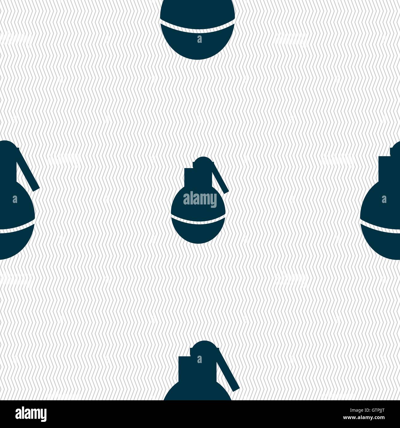Hand Grenade icon sign. Seamless pattern with geometric texture. Vector ...
