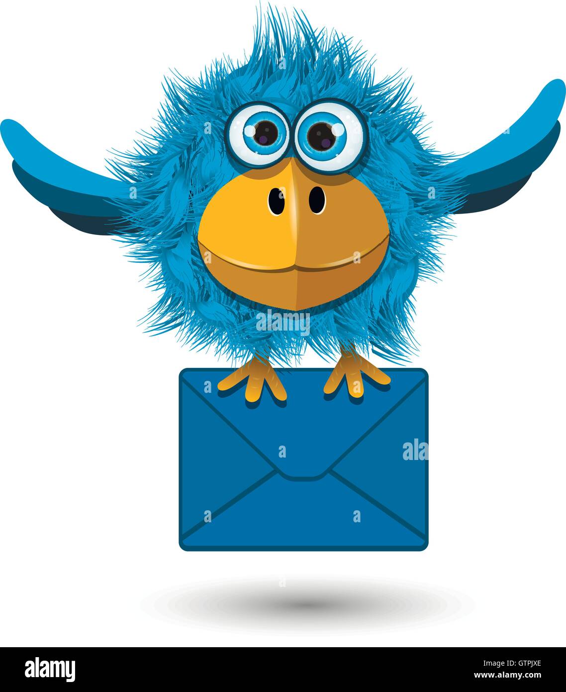 Blue Bird with a blue envelope Stock Vector Image & Art Alamy