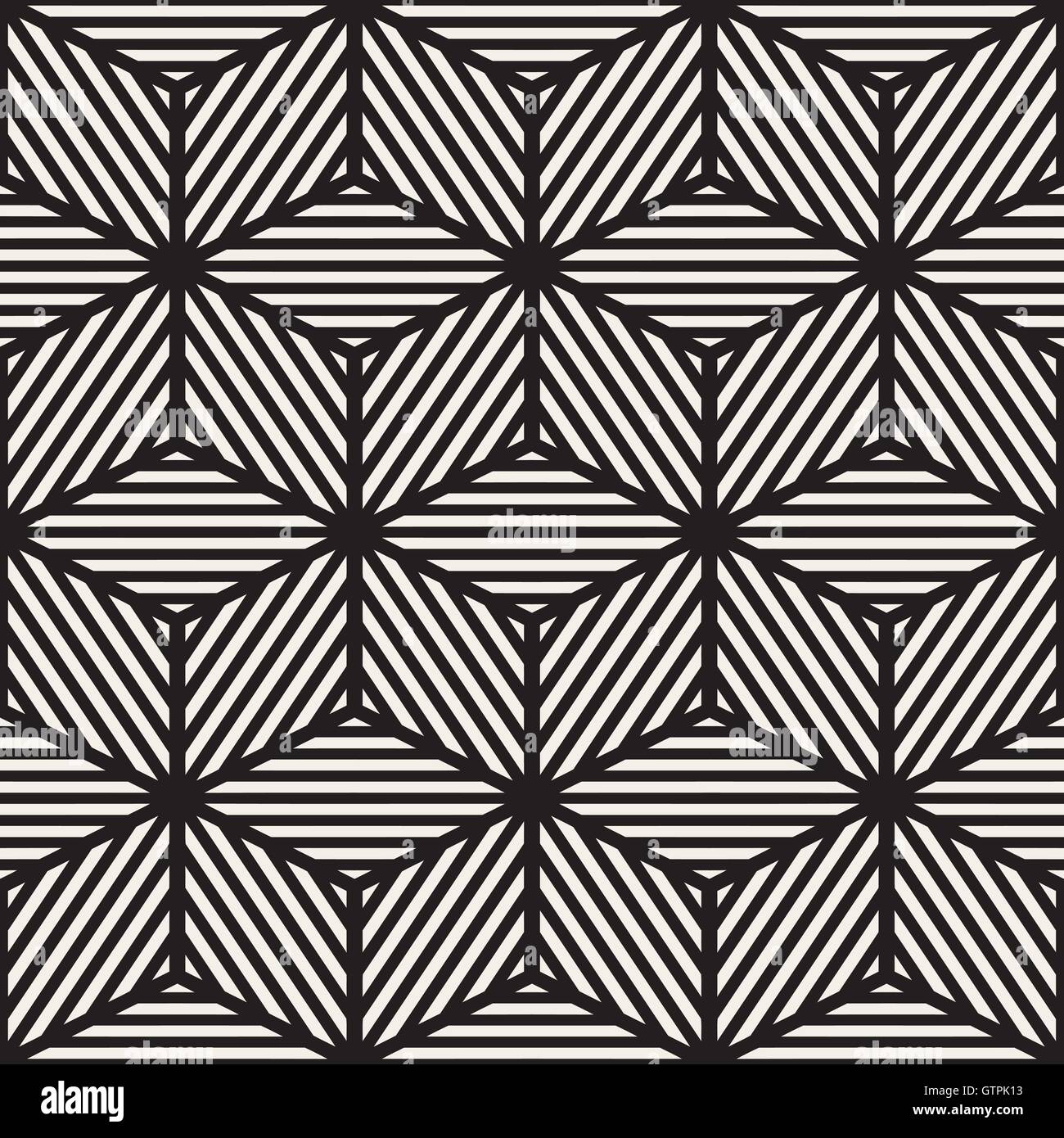 Vector Seamless Black And White Cube Lines Grid Pattern Stock Vector ...