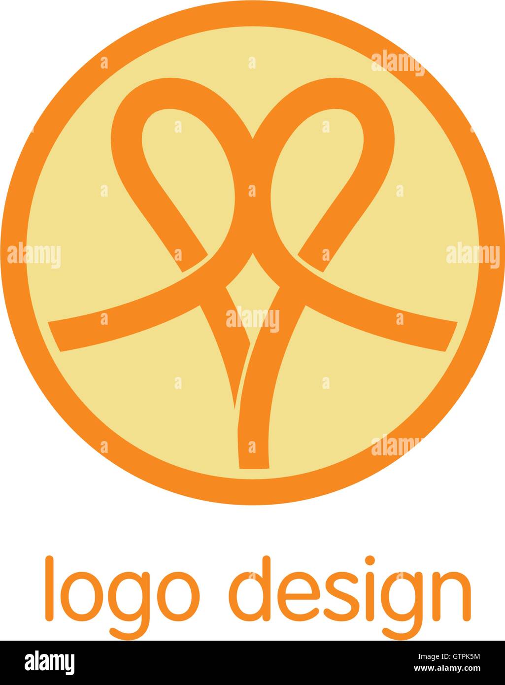 Abstract vector people logo. Orange isolated logotype. Monoline ...