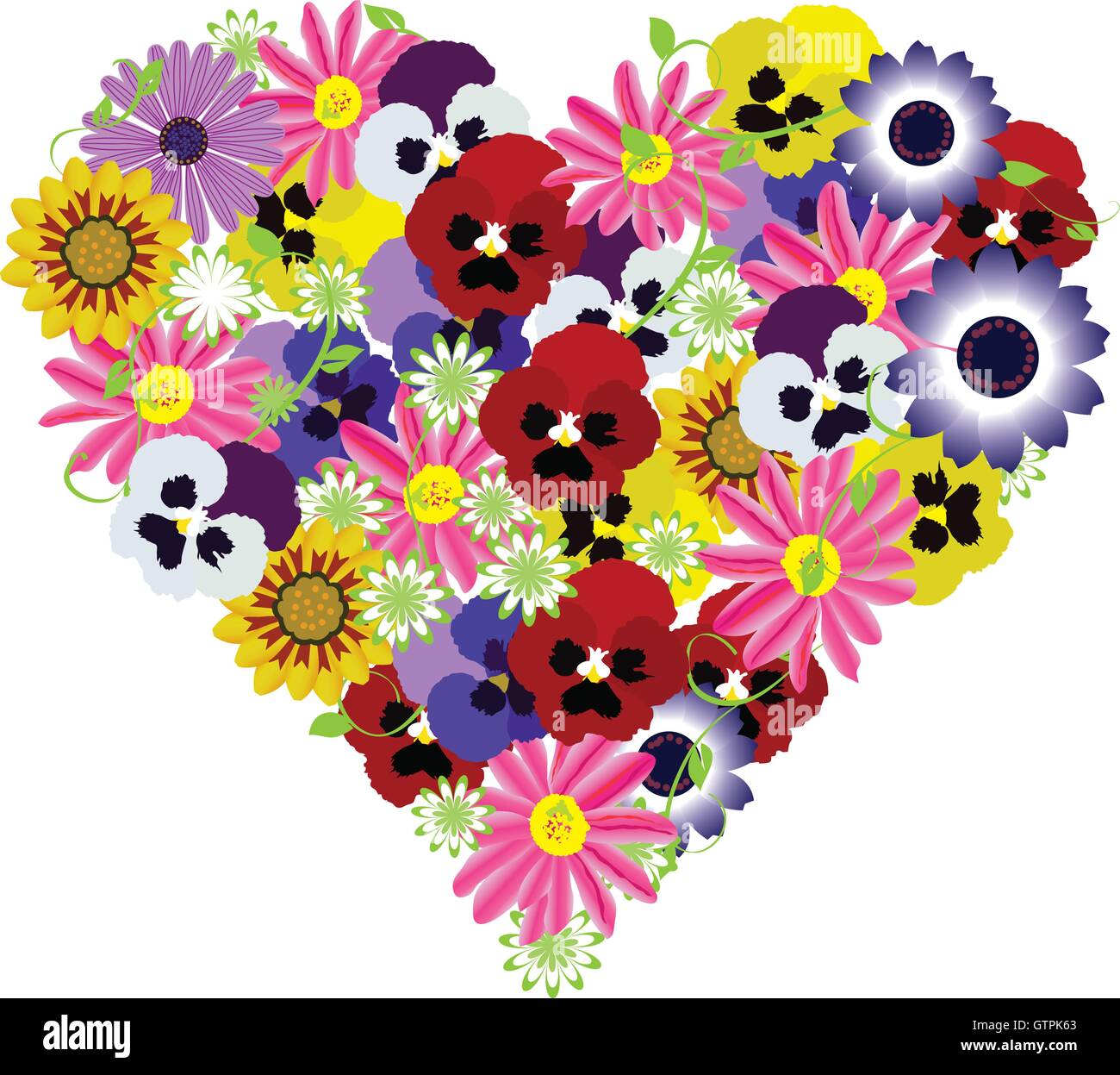 vector floral heart Stock Vector Image & Art - Alamy
